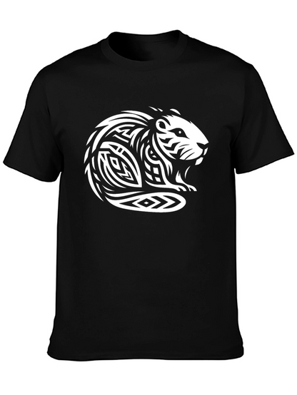 Tribal Beaver Black T-Shirt