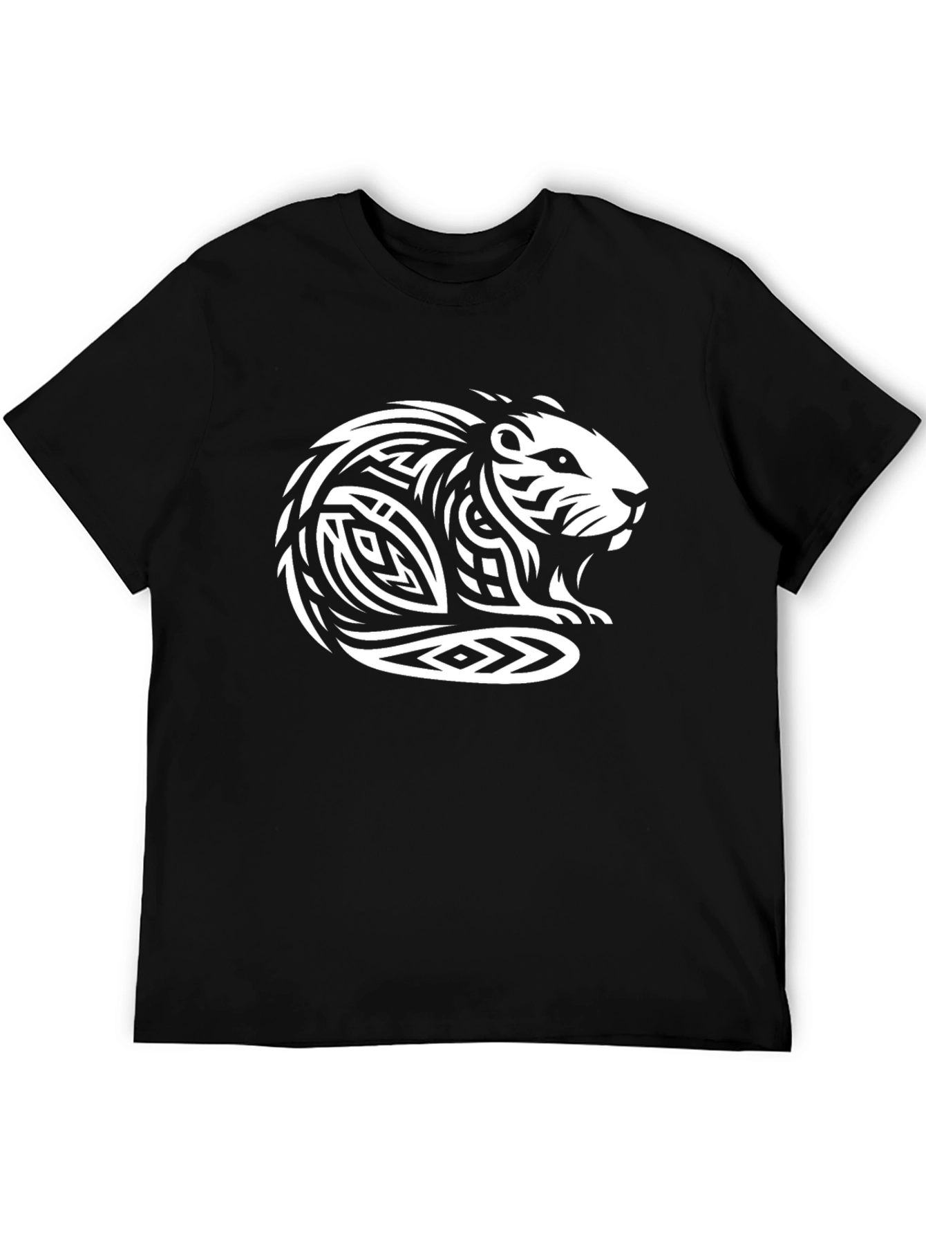 Tribal Beaver Black T-Shirt