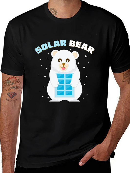 Solar Bear Graphic T-Shirt - Black Cotton Blend