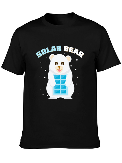 Solar Bear Graphic T-Shirt - Black Cotton Blend