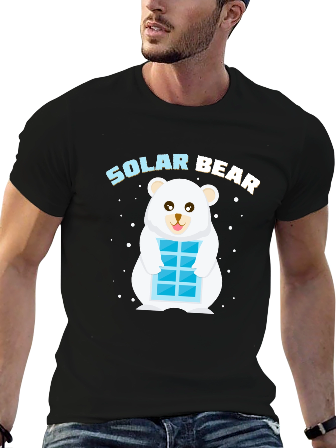 Solar Bear Graphic T-Shirt - Black Cotton Blend