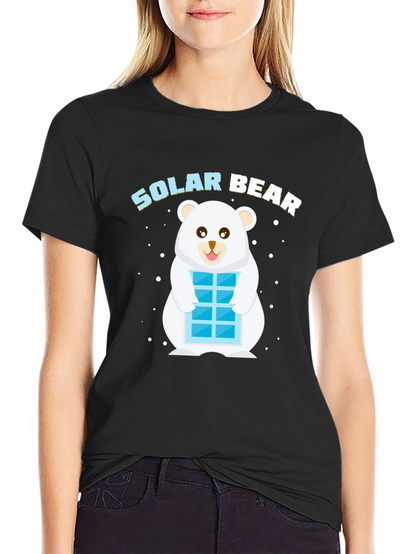 Solar Bear Graphic T-Shirt - Black Cotton Blend