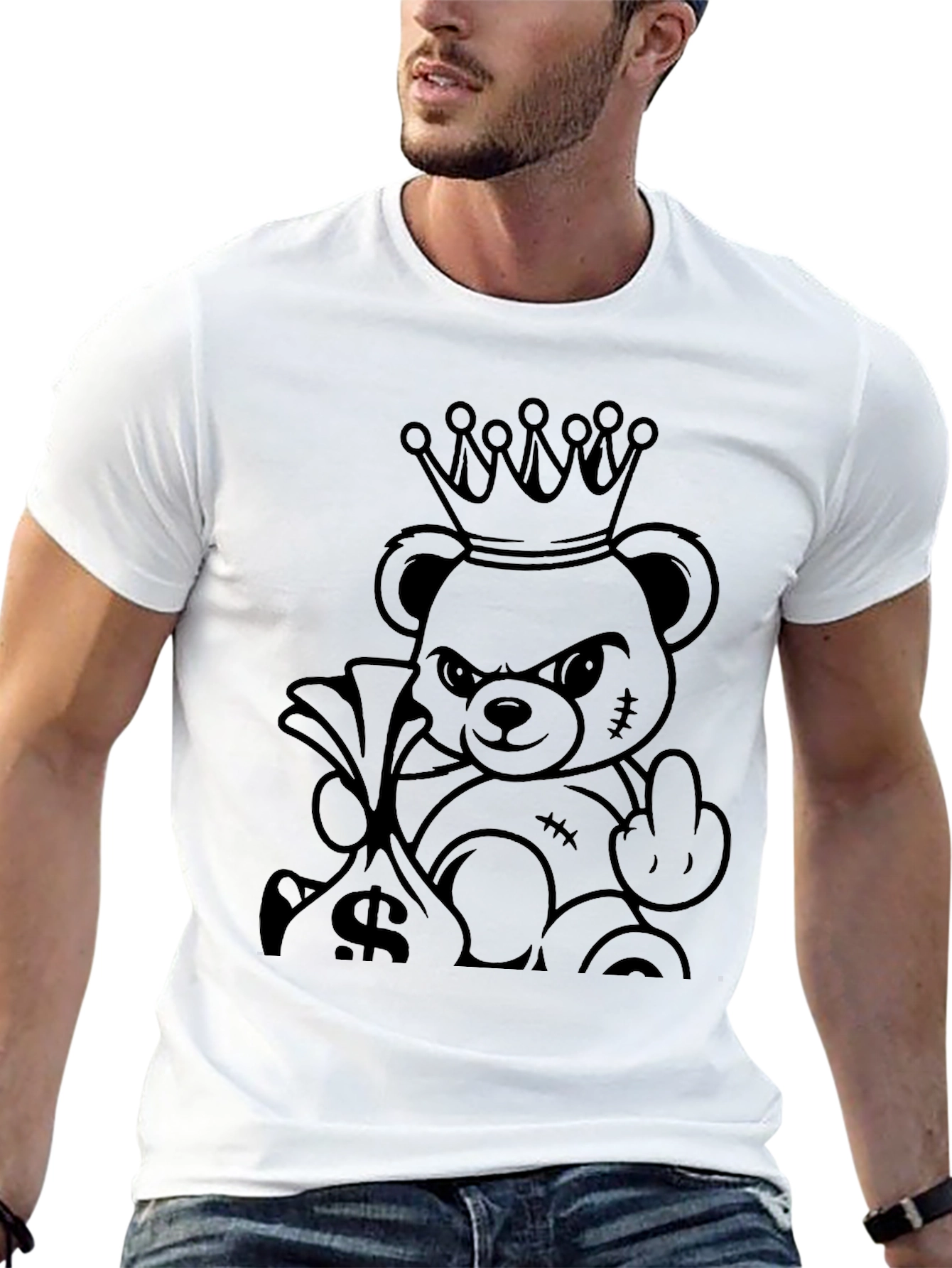 King Bear Graphic Tee - Black