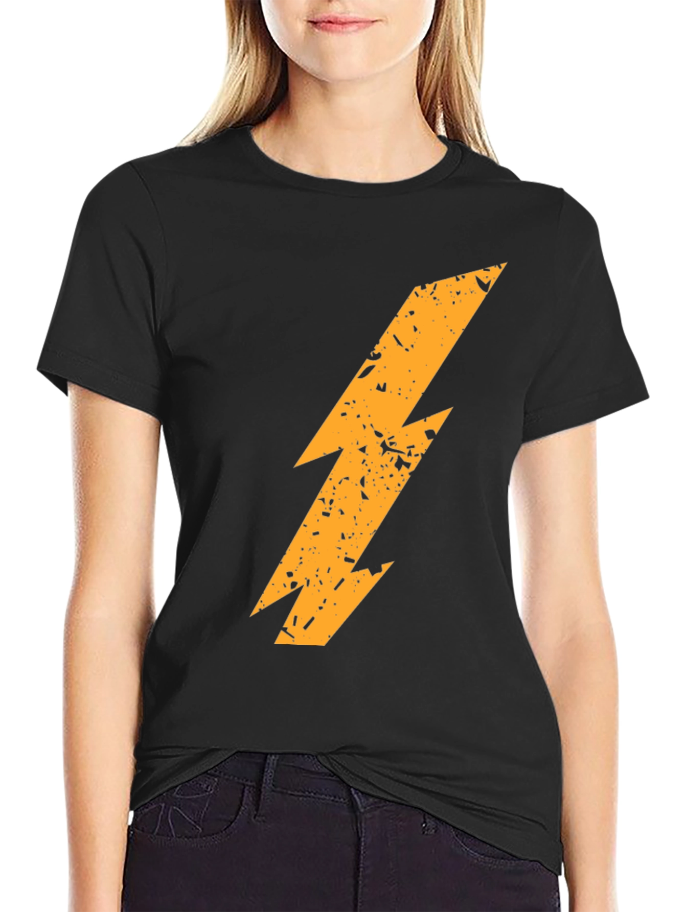 Lightning Bolt Graphic T-Shirt - Black