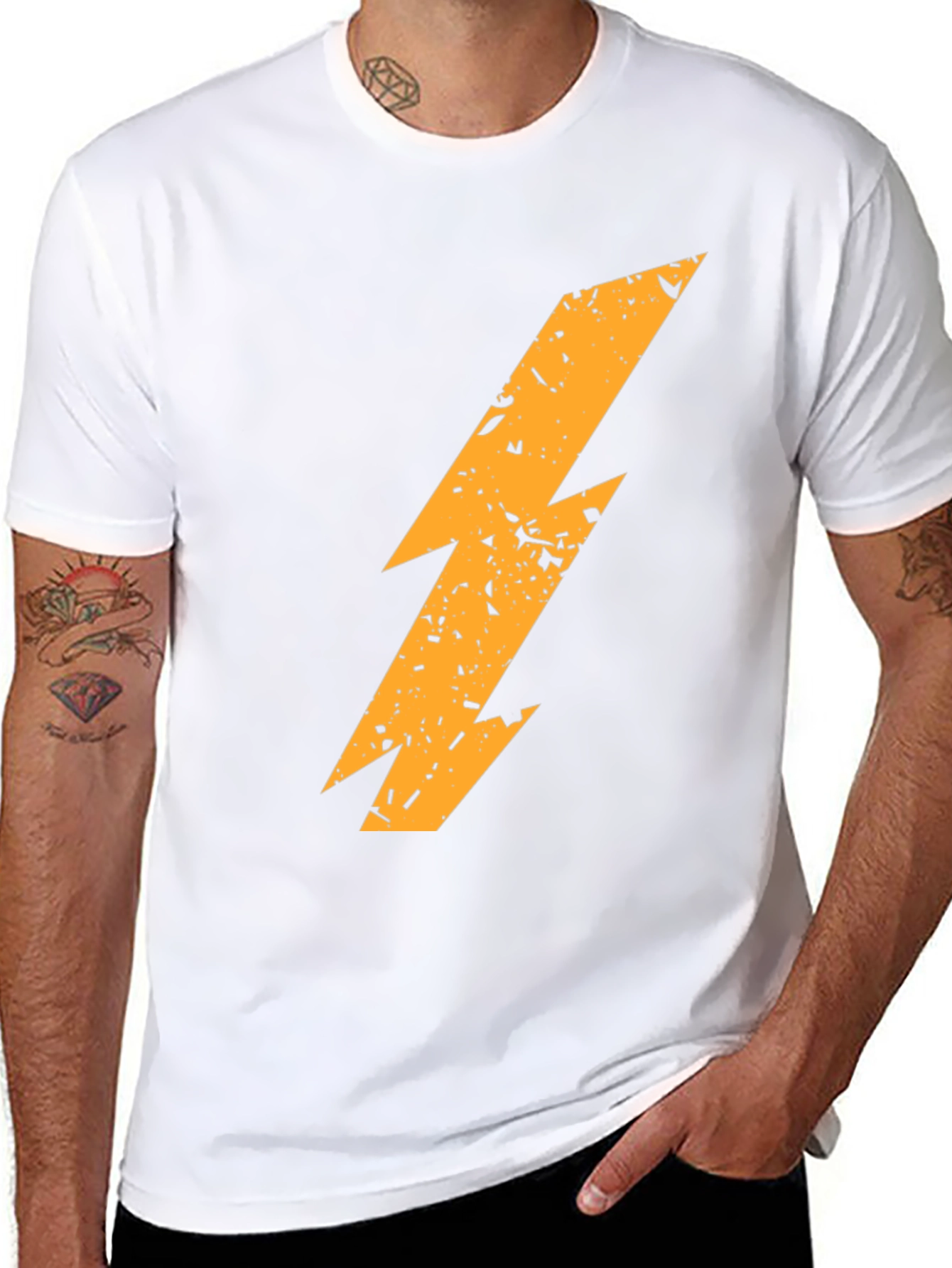 Lightning Bolt Graphic T-Shirt - Black