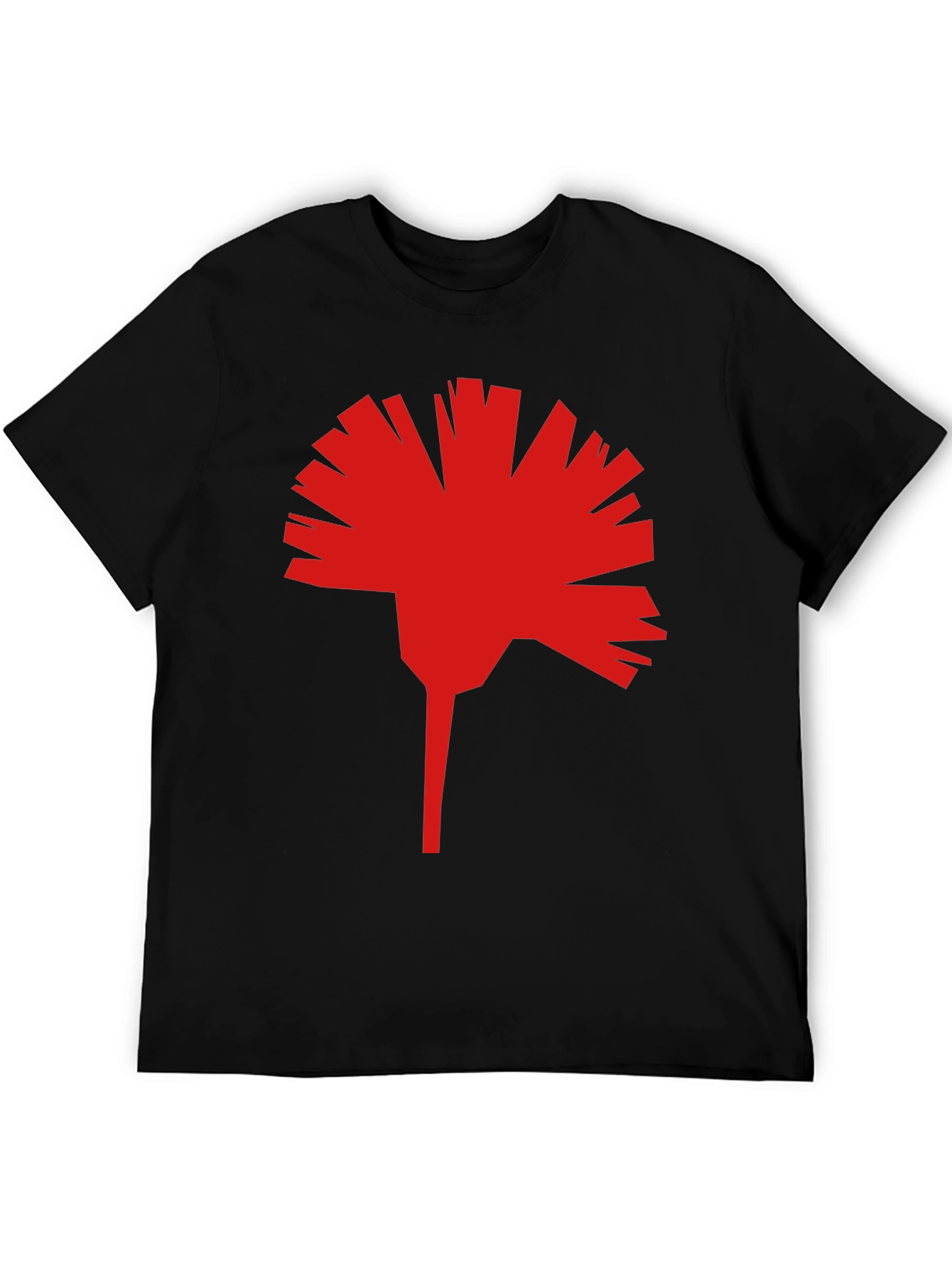 Geometric Red Flower Graphic T-Shirt - Modern Streetwear