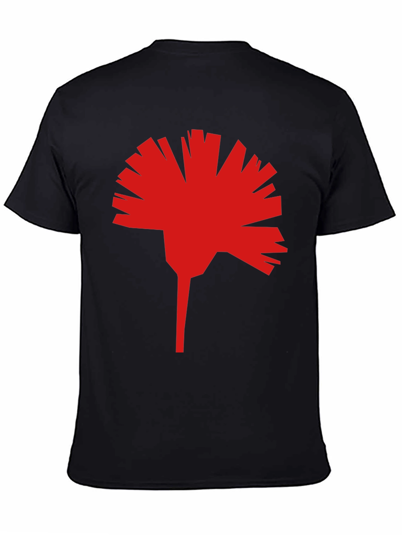 Geometric Red Flower Graphic T-Shirt - Modern Streetwear