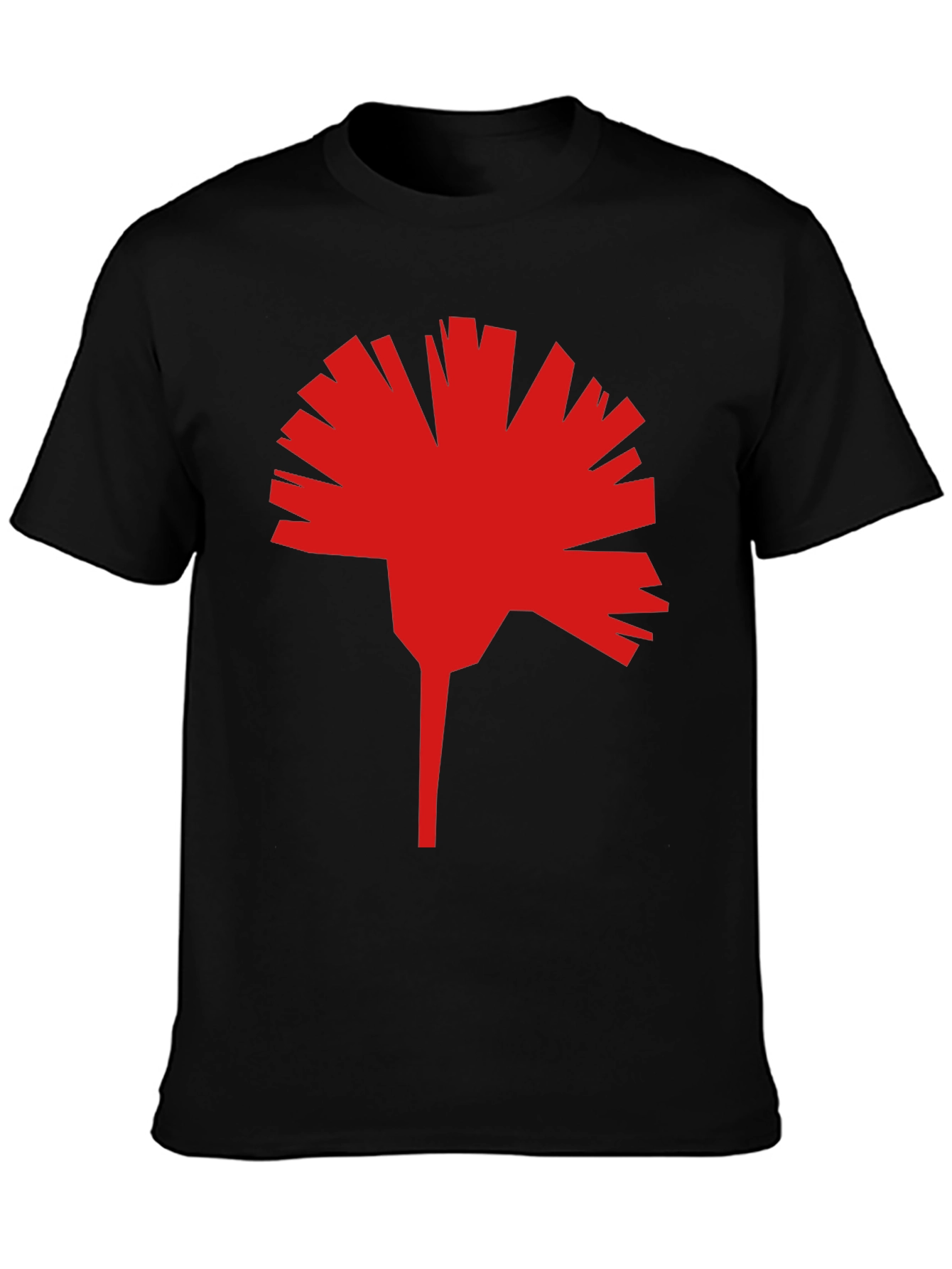 Geometric Red Flower Graphic T-Shirt - Modern Streetwear