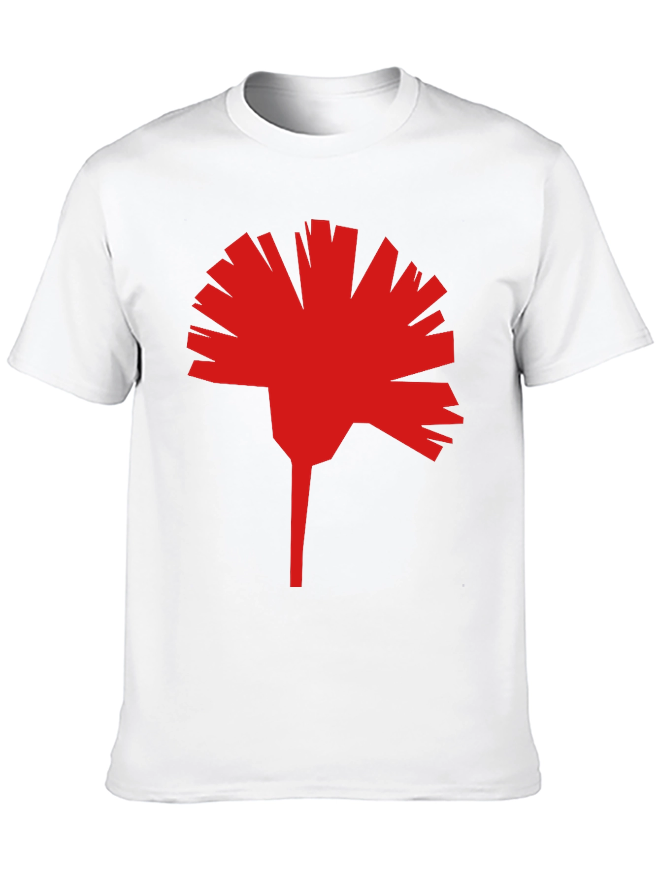 Geometric Red Flower Graphic T-Shirt - Modern Streetwear