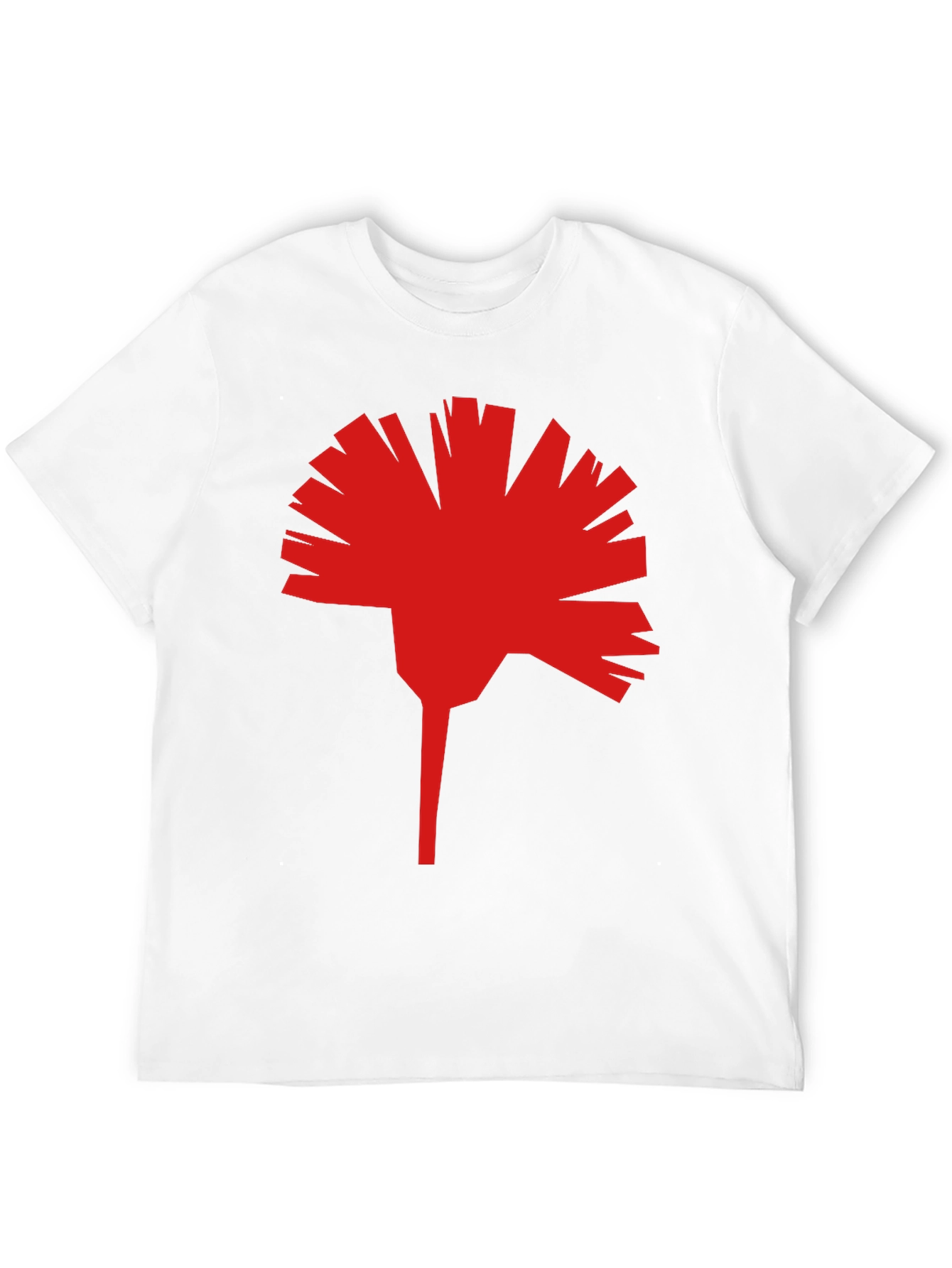 Geometric Red Flower Graphic T-Shirt - Modern Streetwear