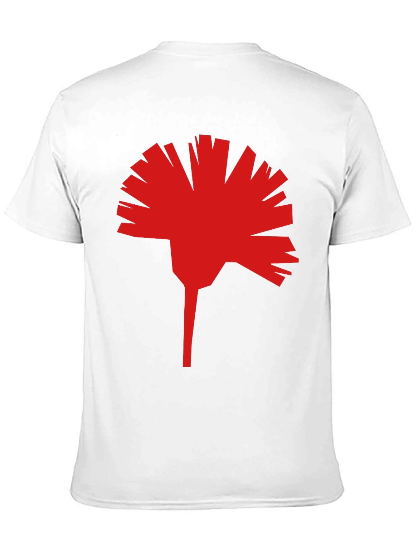 Geometric Red Flower Graphic T-Shirt - Modern Streetwear