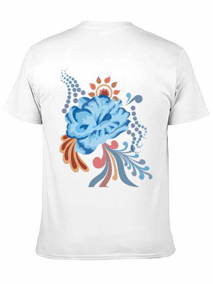 Floral Graphic Tee - Black Cotton Comfort