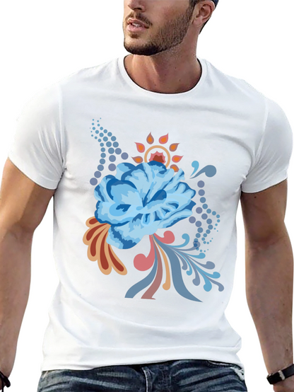 Floral Graphic Tee - Black Cotton Comfort