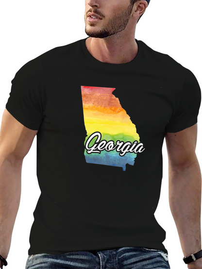 Georgia Pride State T-Shirt Rainbow Graphic