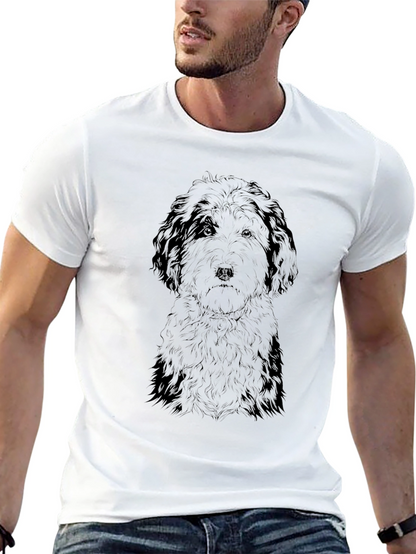 Dog Sketch Black T-Shirt