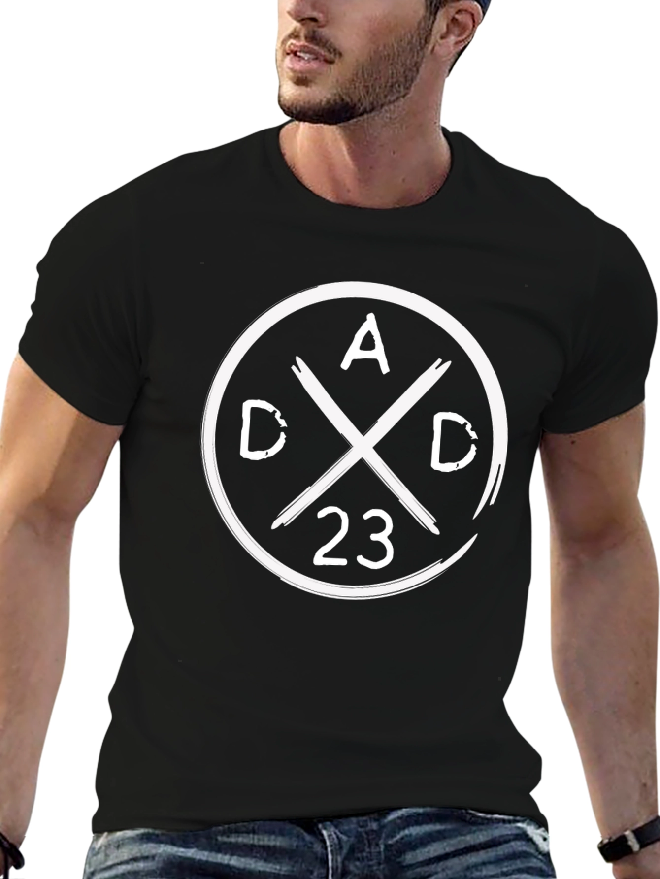 Dad 23 Graphic Tee - Black Cotton T-Shirt