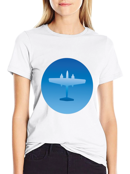 Airplane Graphic T-Shirt - Stylish Blue & Black Tee