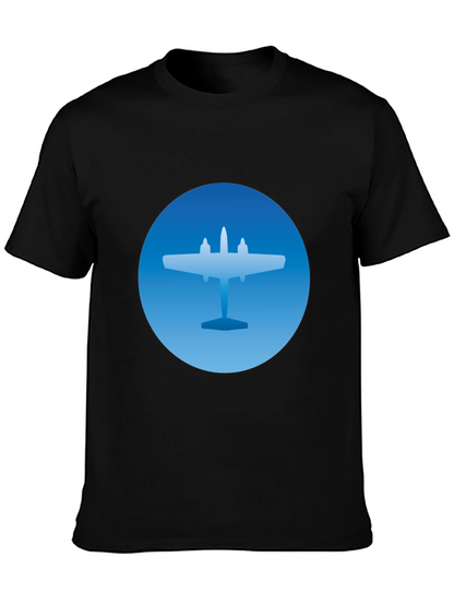 Airplane Graphic T-Shirt - Stylish Blue & Black Tee