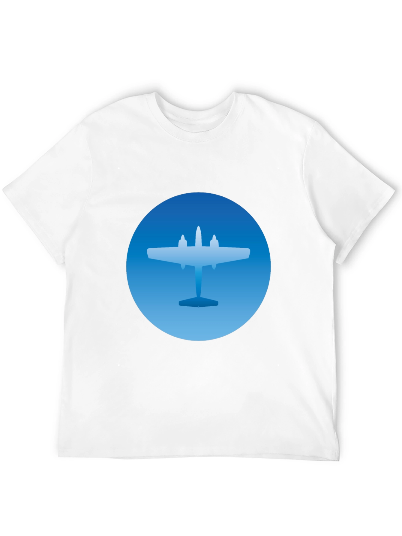 Airplane Graphic T-Shirt - Stylish Blue & Black Tee