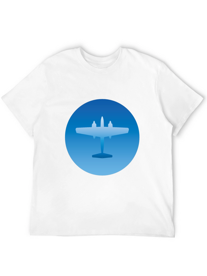 Airplane Graphic T-Shirt - Stylish Blue & Black Tee