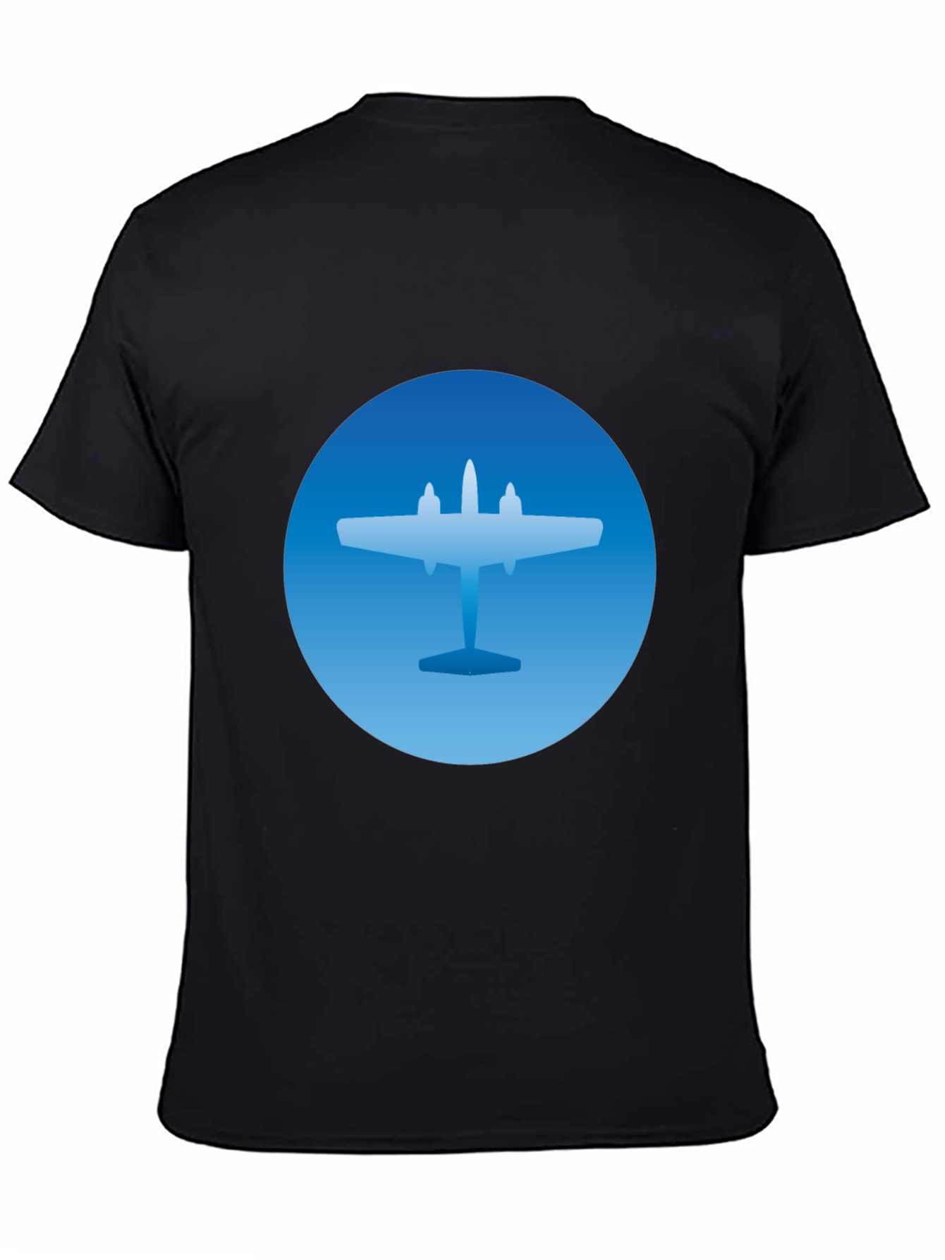 Airplane Graphic T-Shirt - Stylish Blue & Black Tee