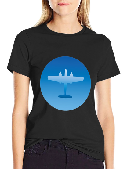 Airplane Graphic T-Shirt - Stylish Blue & Black Tee