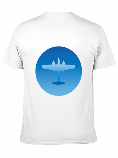 Airplane Graphic T-Shirt - Stylish Blue & Black Tee