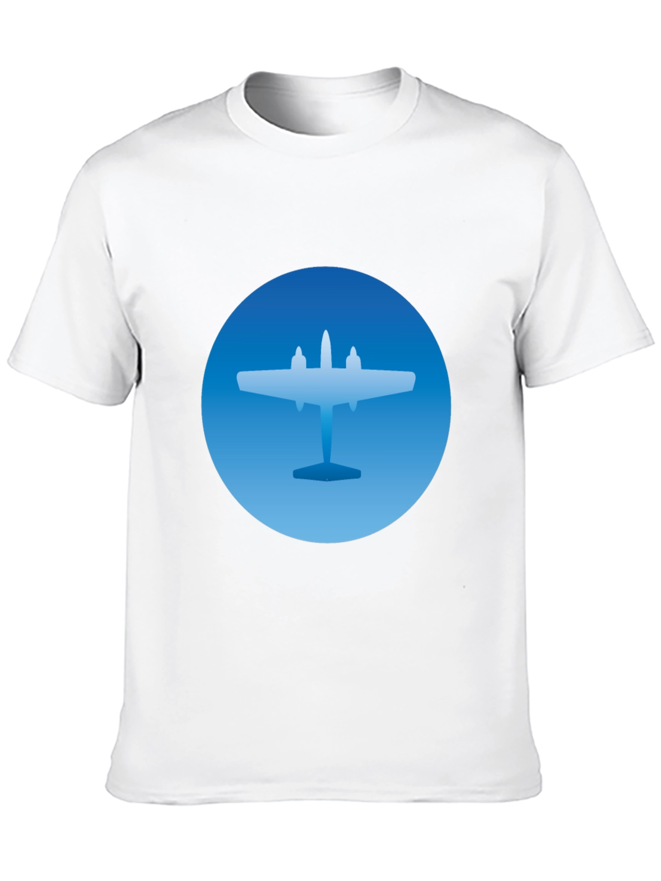 Airplane Graphic T-Shirt - Stylish Blue & Black Tee