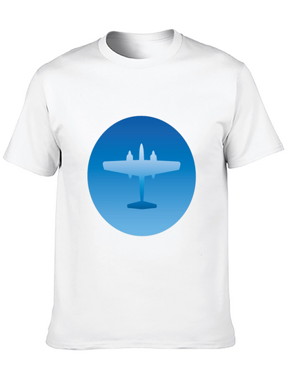 Airplane Graphic T-Shirt - Stylish Blue & Black Tee
