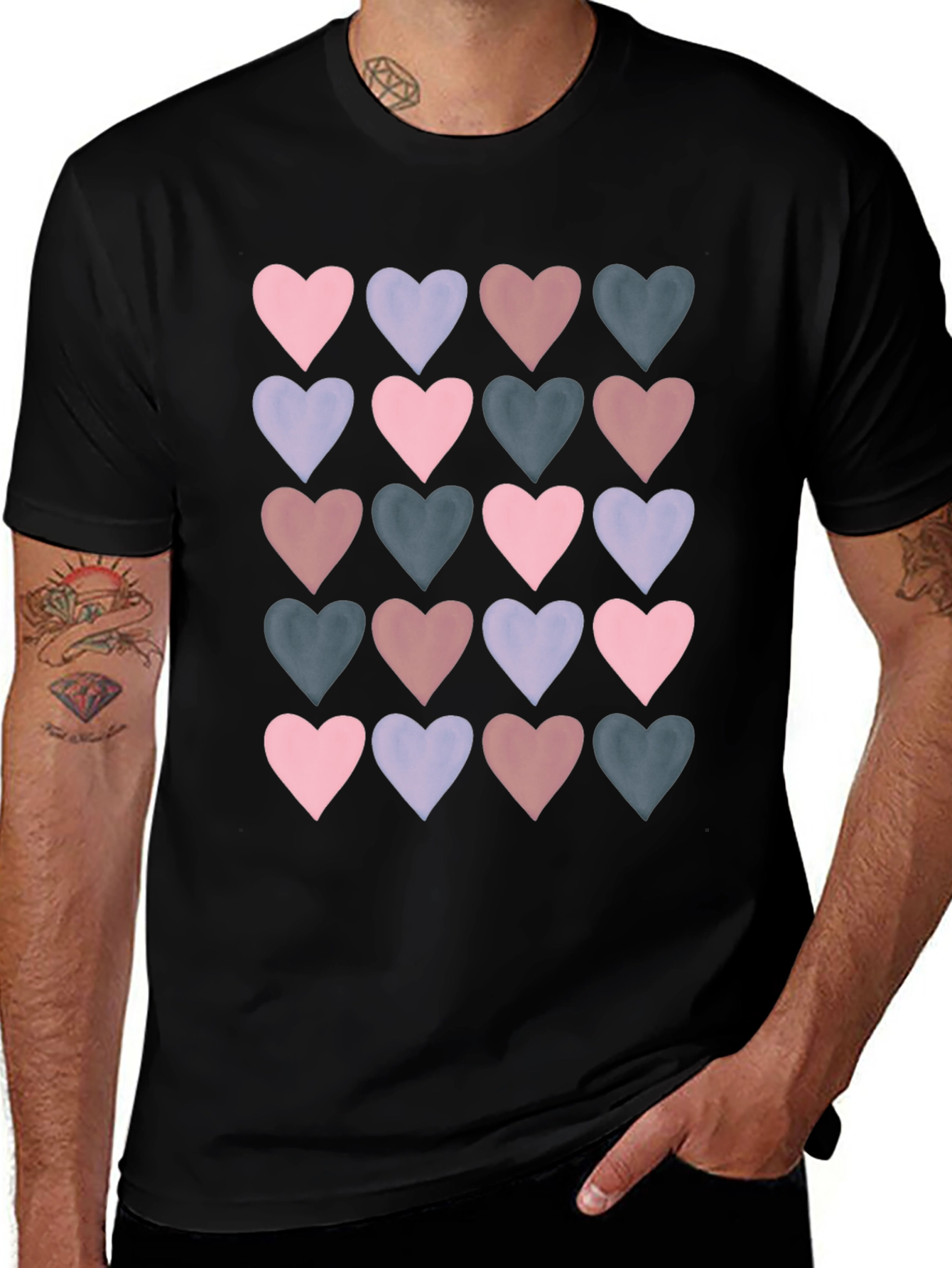 Heart Pattern T-Shirt - Stylish Casual Wear
