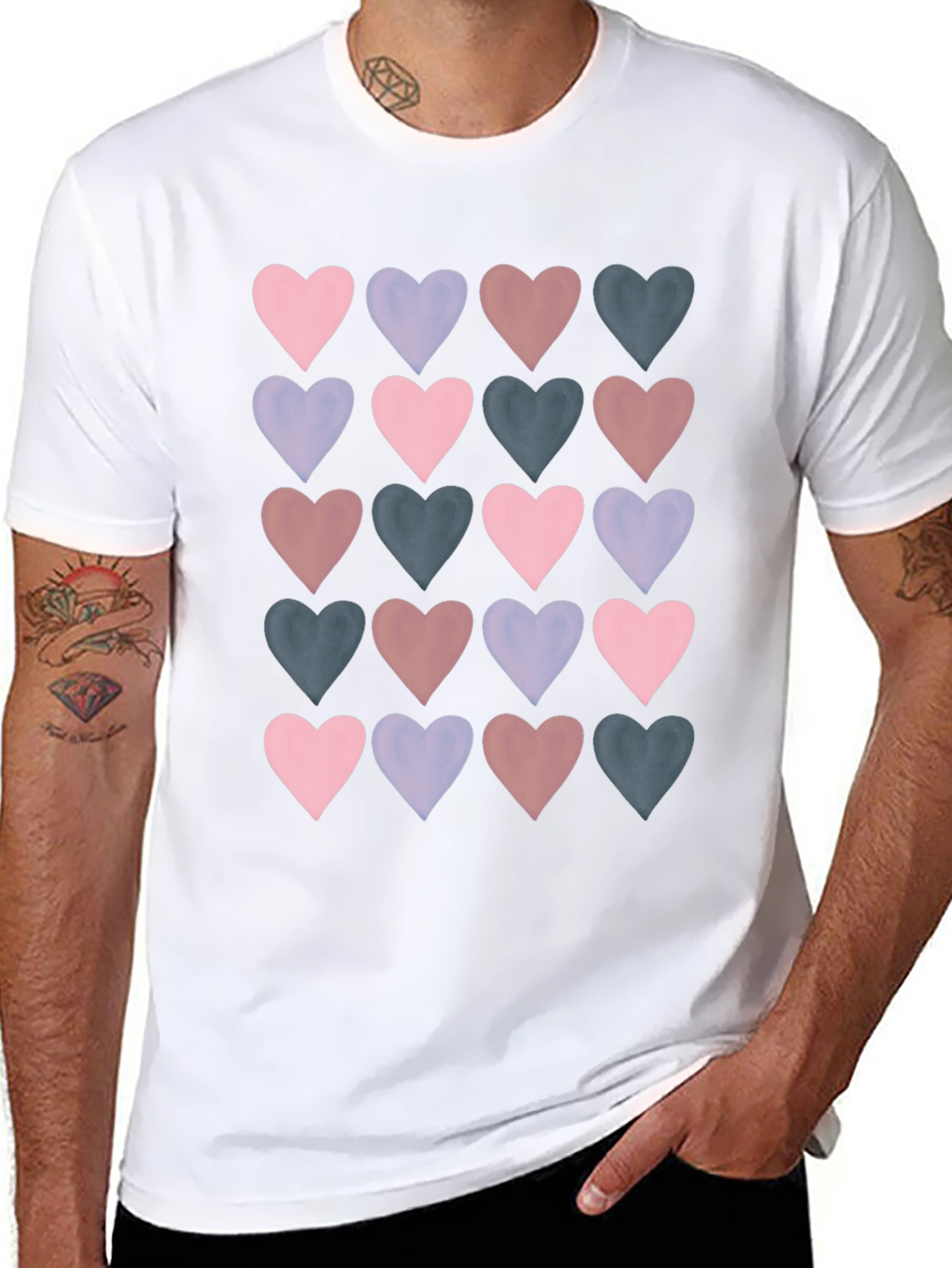 Heart Pattern T-Shirt - Stylish Casual Wear