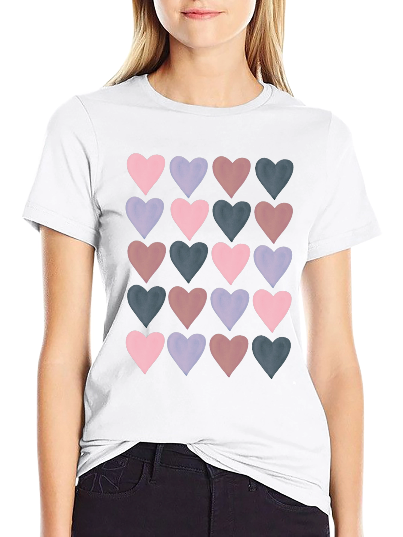 Heart Pattern T-Shirt - Stylish Casual Wear