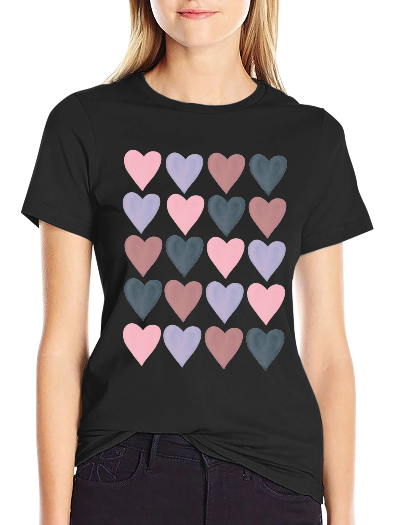 Heart Pattern T-Shirt - Stylish Casual Wear