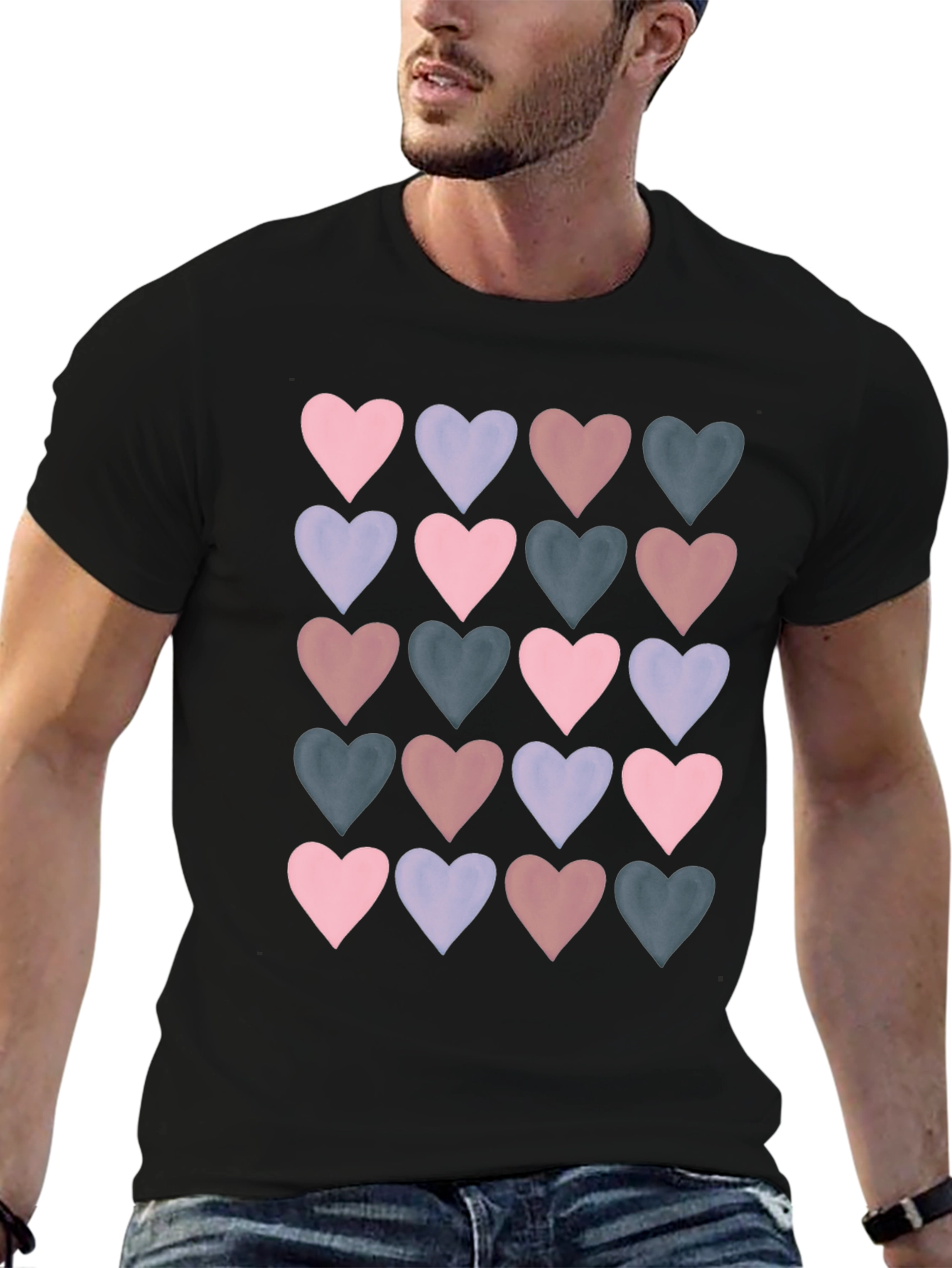 Heart Pattern T-Shirt - Stylish Casual Wear