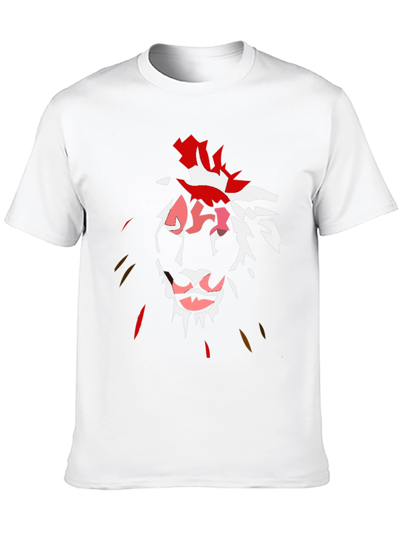 Abstract Lion Graphic Black T-Shirt