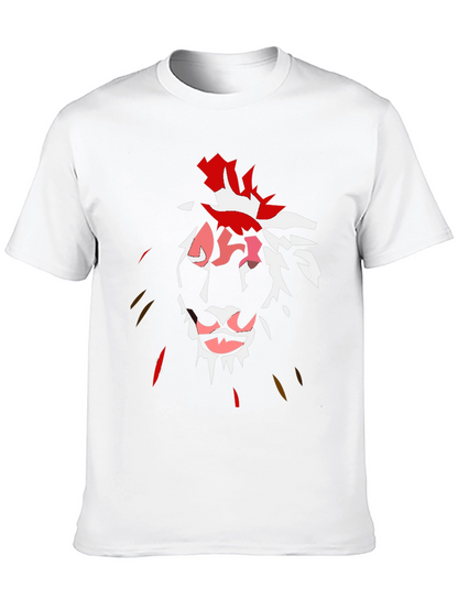 Abstract Lion Graphic Black T-Shirt