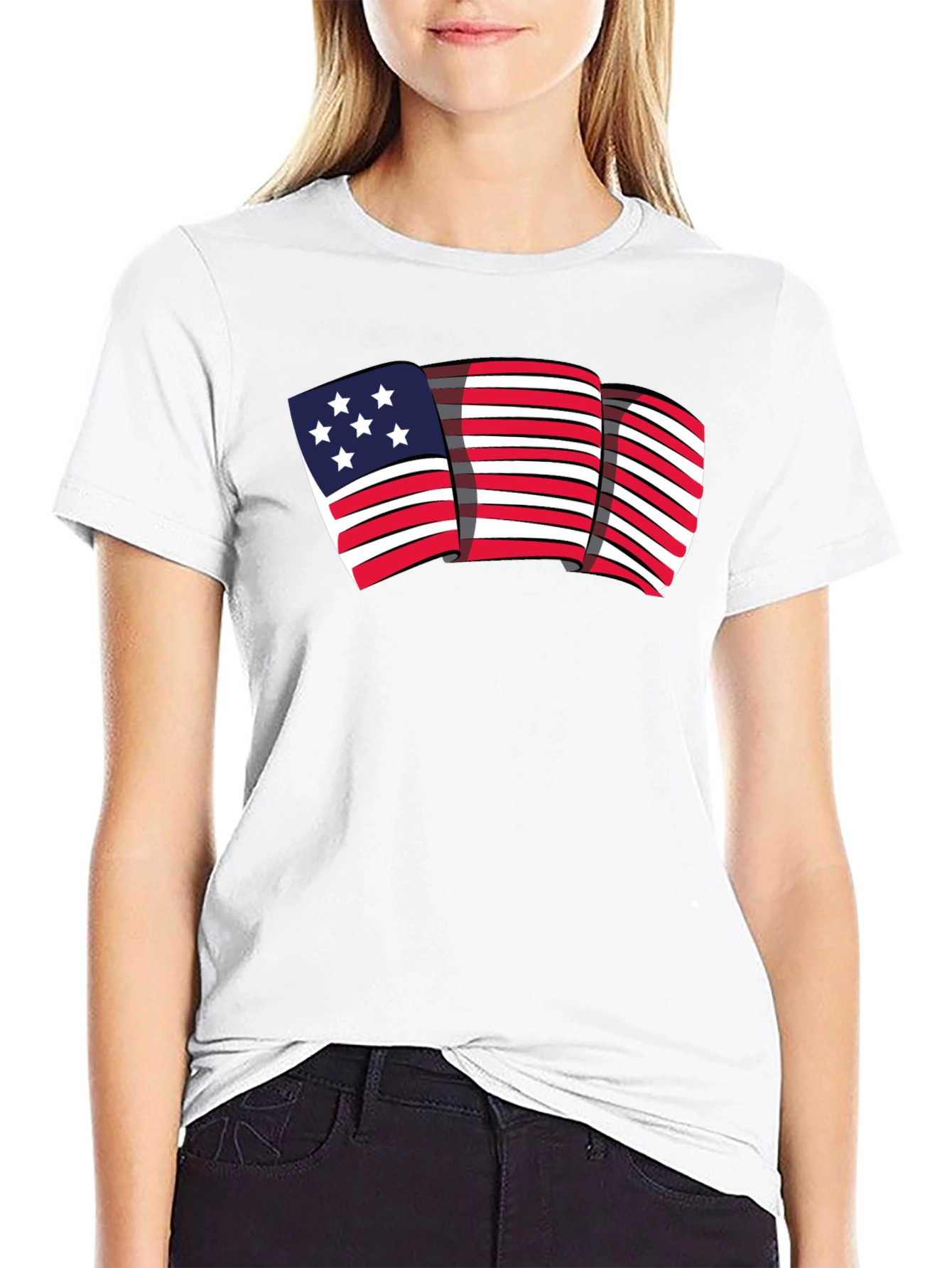 American Flag Graphic Tee - Patriotic Style