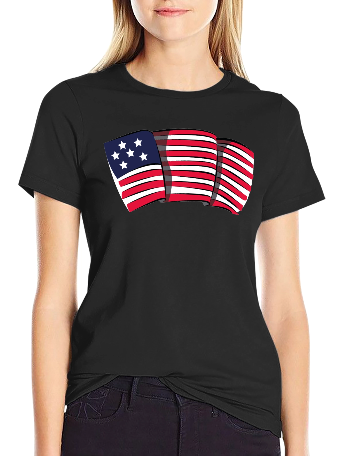 American Flag Graphic Tee - Patriotic Style