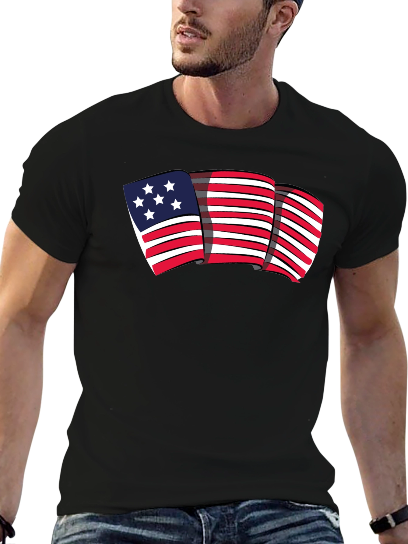 American Flag Graphic Tee - Patriotic Style
