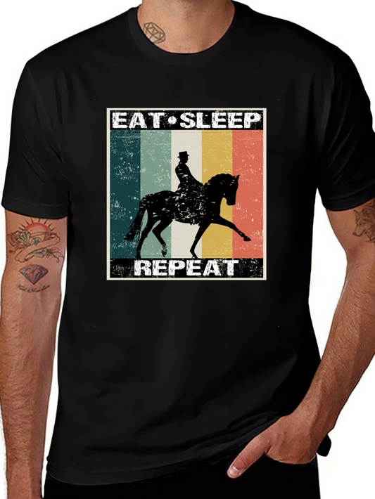 Eat Sleep Horse Repeat T-Shirt - Equestrian Lifestyle Tee