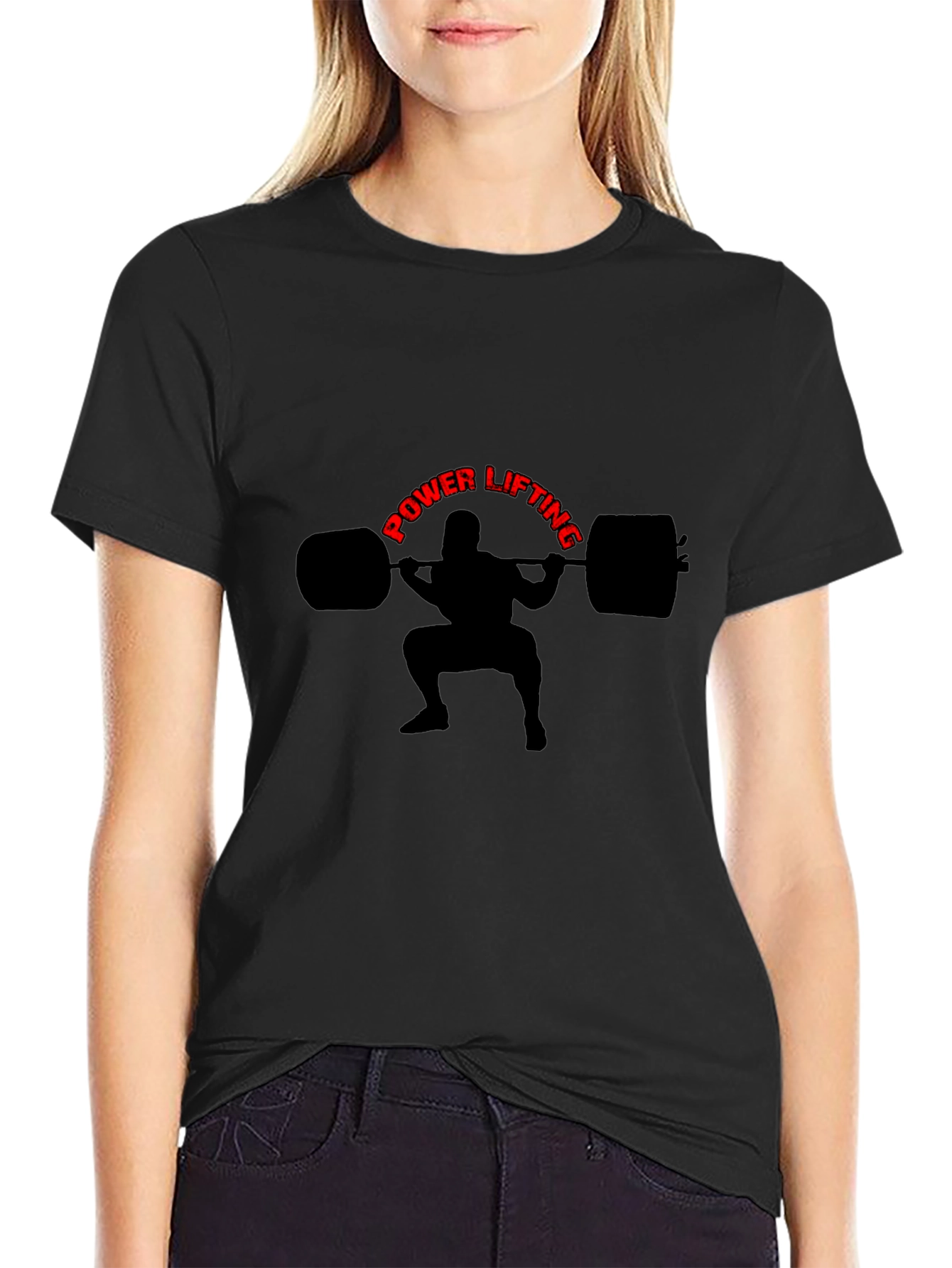 Powerlifting Graphic Tee - Black Cotton T-Shirt