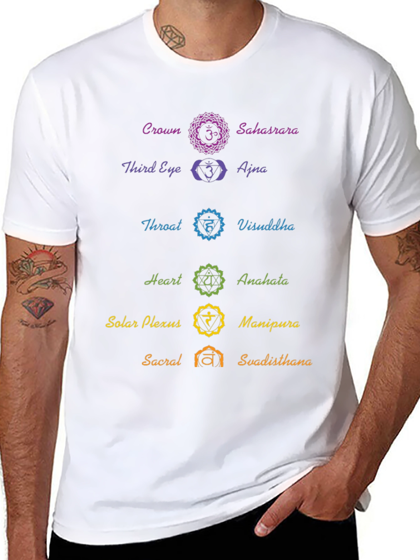 Chakra Symbol T-Shirt - Spiritual Yoga Meditation Tee