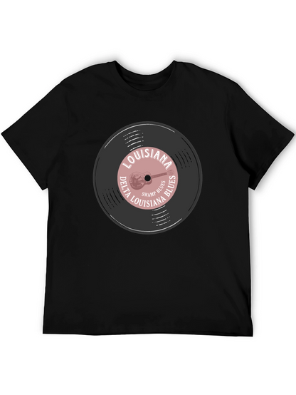 Louisiana Delta Blues Record Graphic T-Shirt