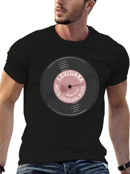 Louisiana Delta Blues Record Graphic T-Shirt