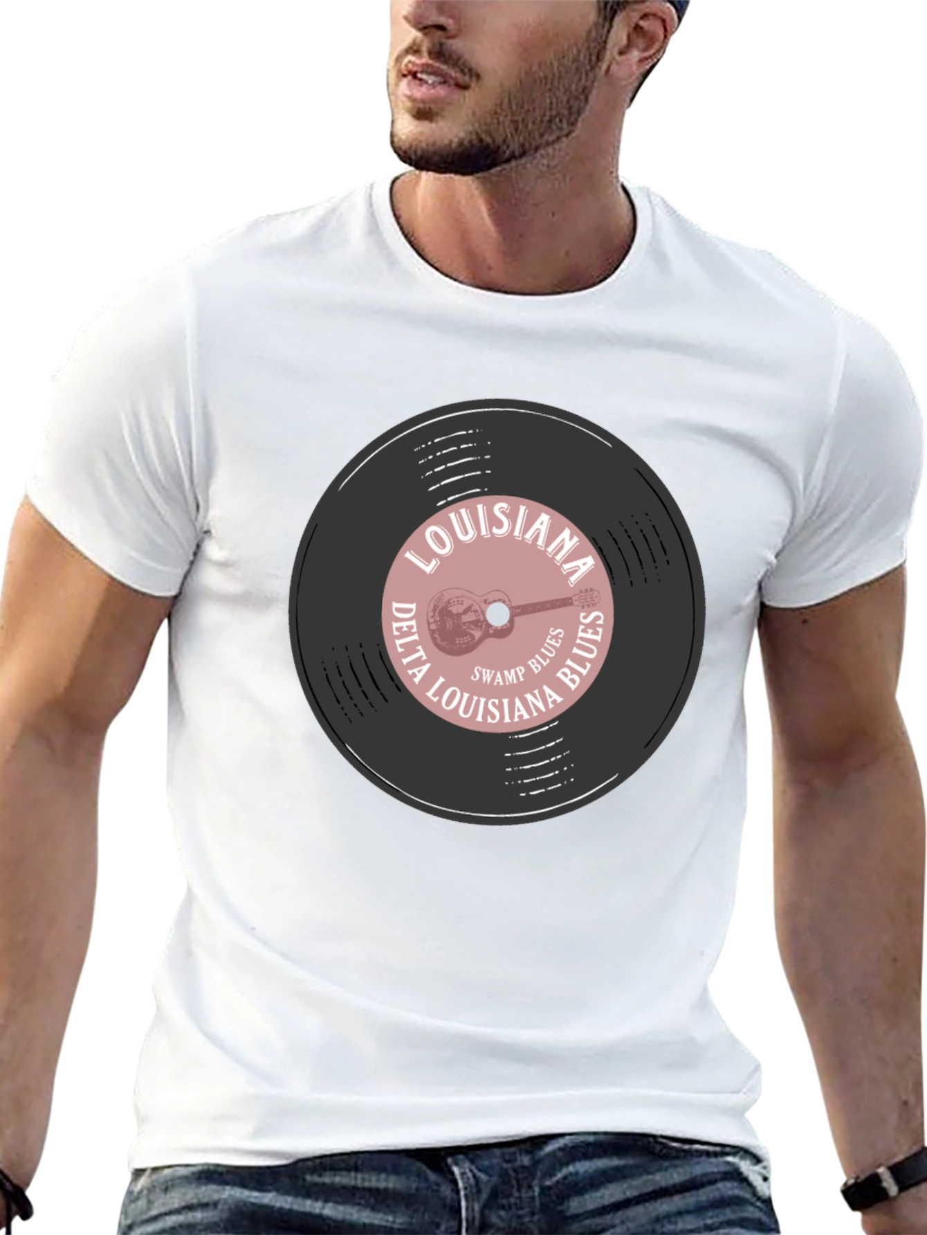 Louisiana Delta Blues Record Graphic T-Shirt