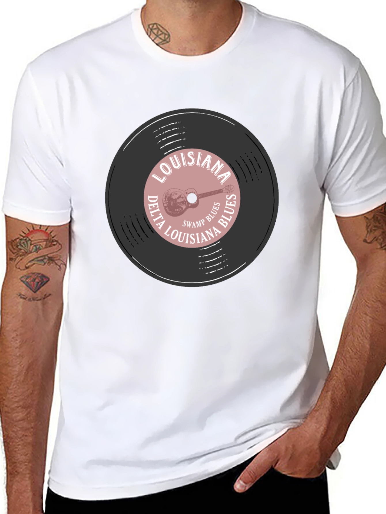 Louisiana Delta Blues Record Graphic T-Shirt