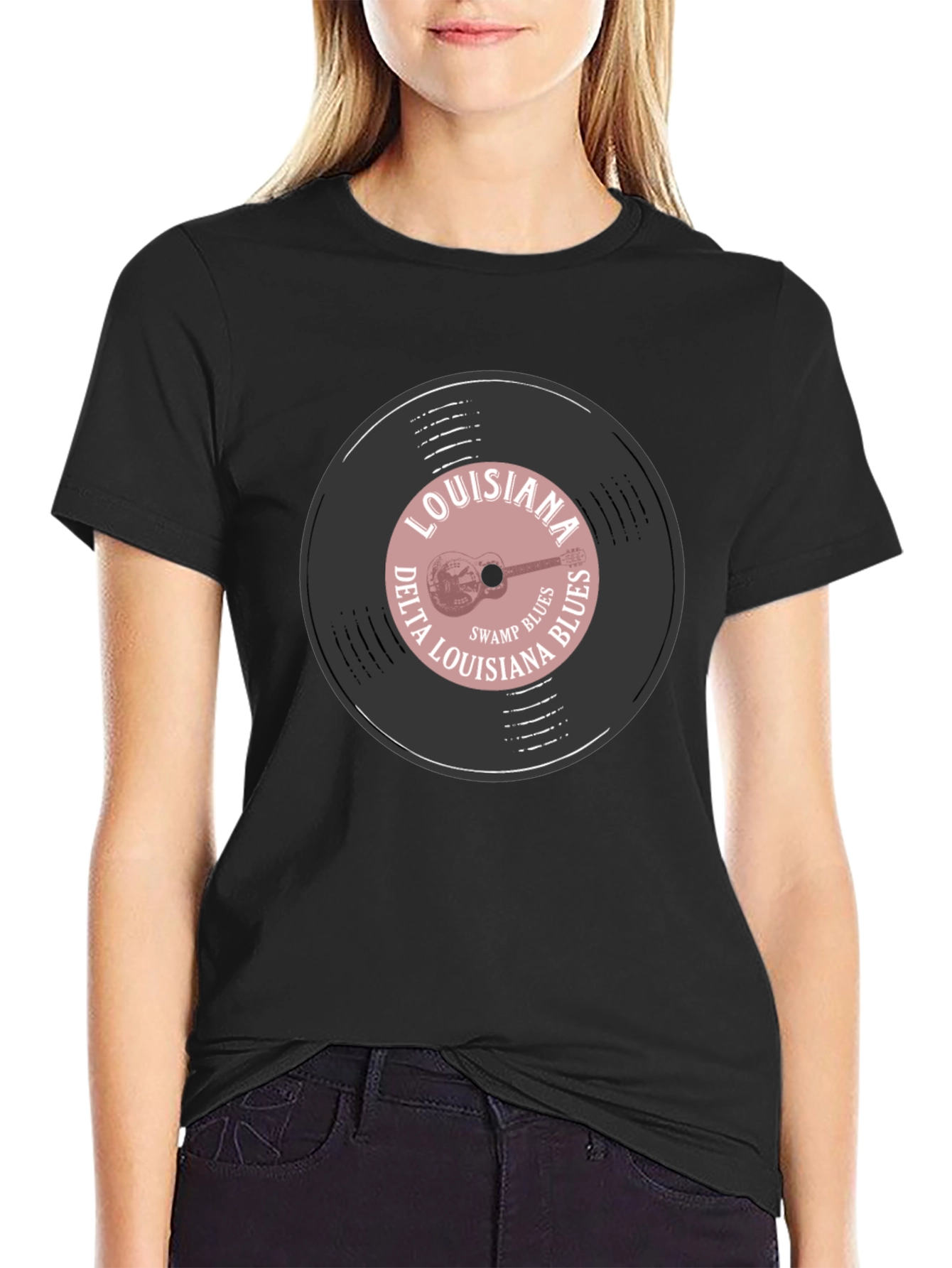 Louisiana Delta Blues Record Graphic T-Shirt