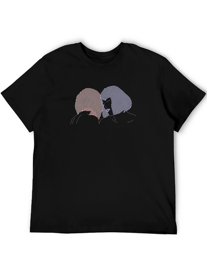 Silhouette Couple Graphic Black Tee