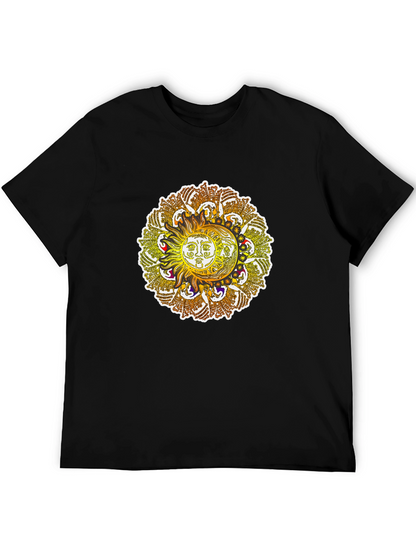 Sun and Moon Mandala Graphic Tee - Black