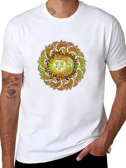 Sun and Moon Mandala Graphic Tee - Black